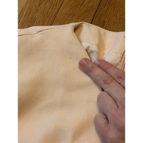 Balenciaga Paris Le Dix Light Pale Pink Shift Dress Bow Size 38 Wool Silk 4/6 - Picture 5 of 9